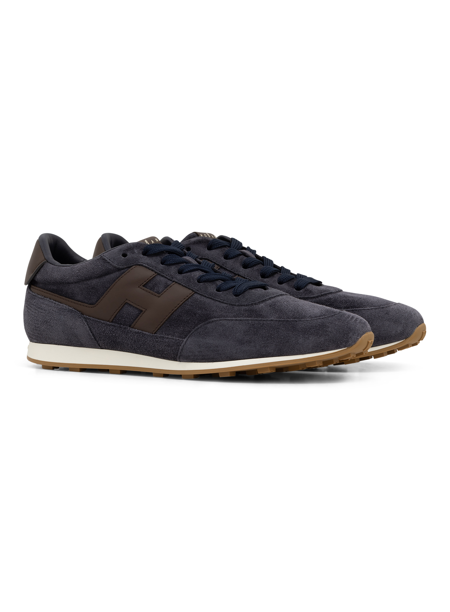 H699 Allacciato sneakers van suède | BLUE NAVY
