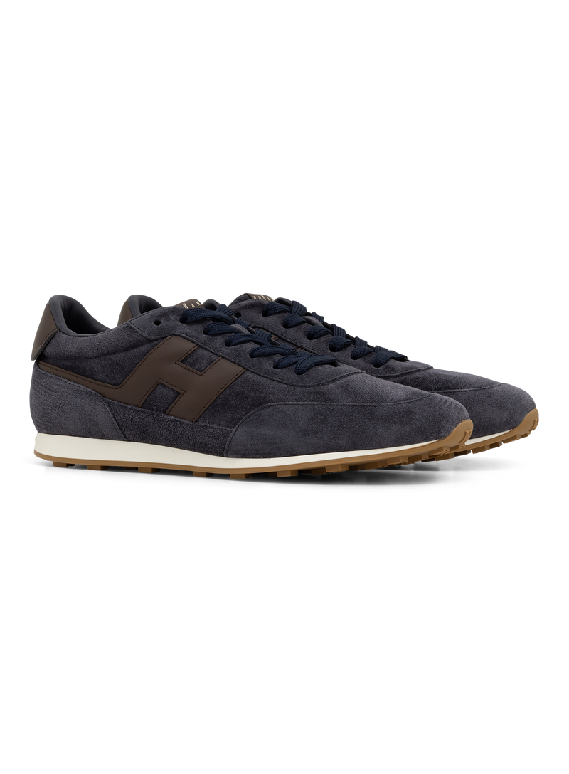 H699 Allacciato sneakers van suède | BLUE NAVY