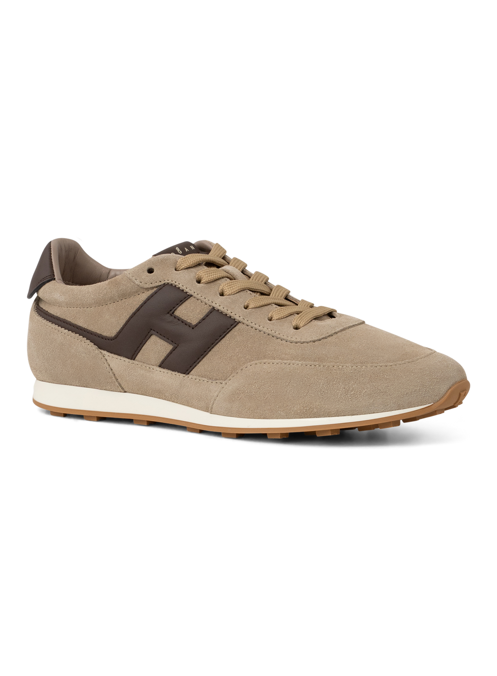 H699 Allacciato sneakers van suède | TAUPE