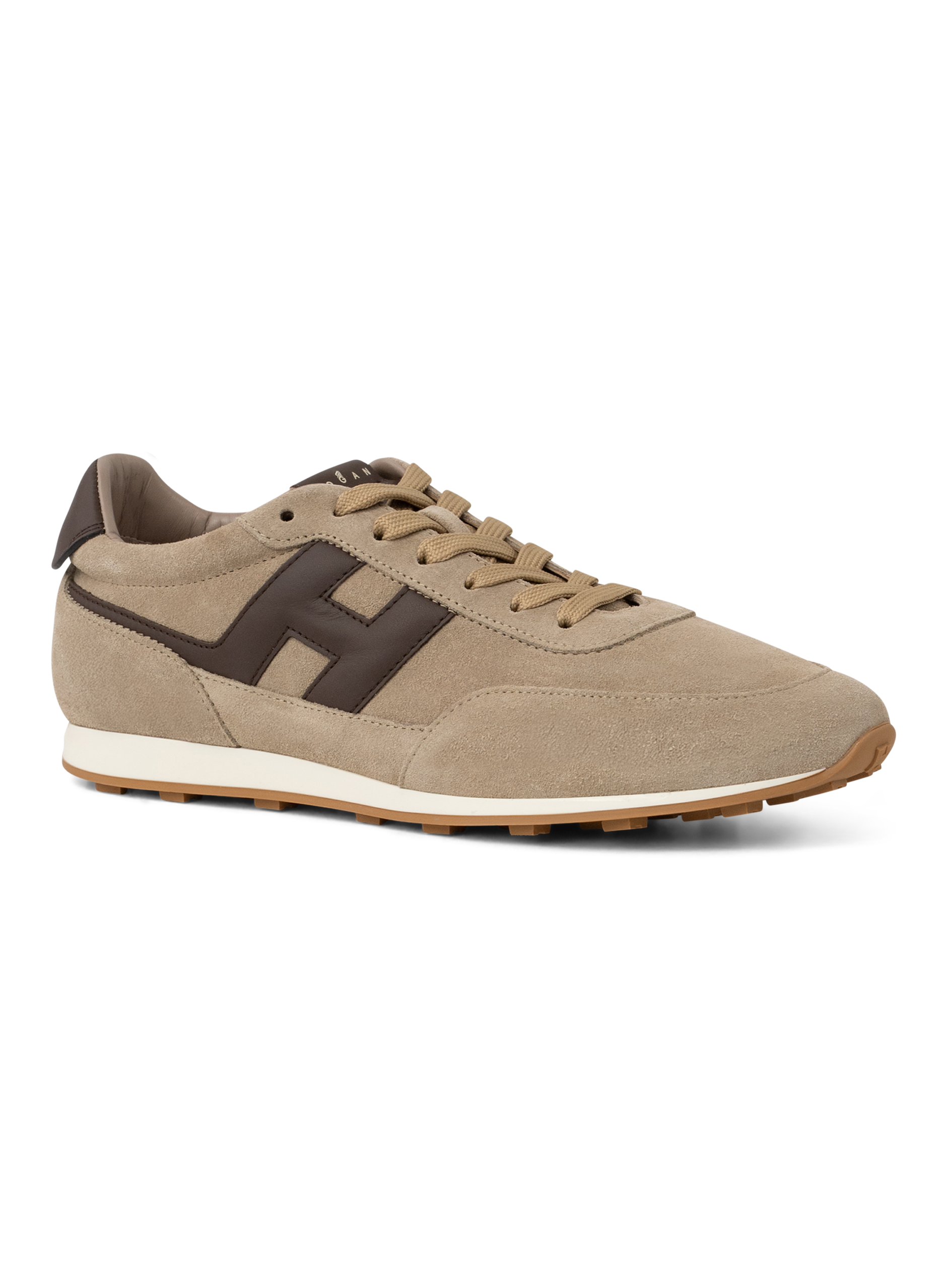 H699 Allacciato sneakers van suède | TAUPE