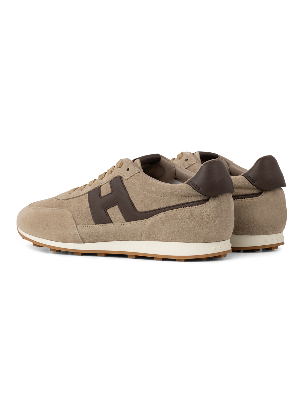 H699 Allacciato sneakers van suède | TAUPE