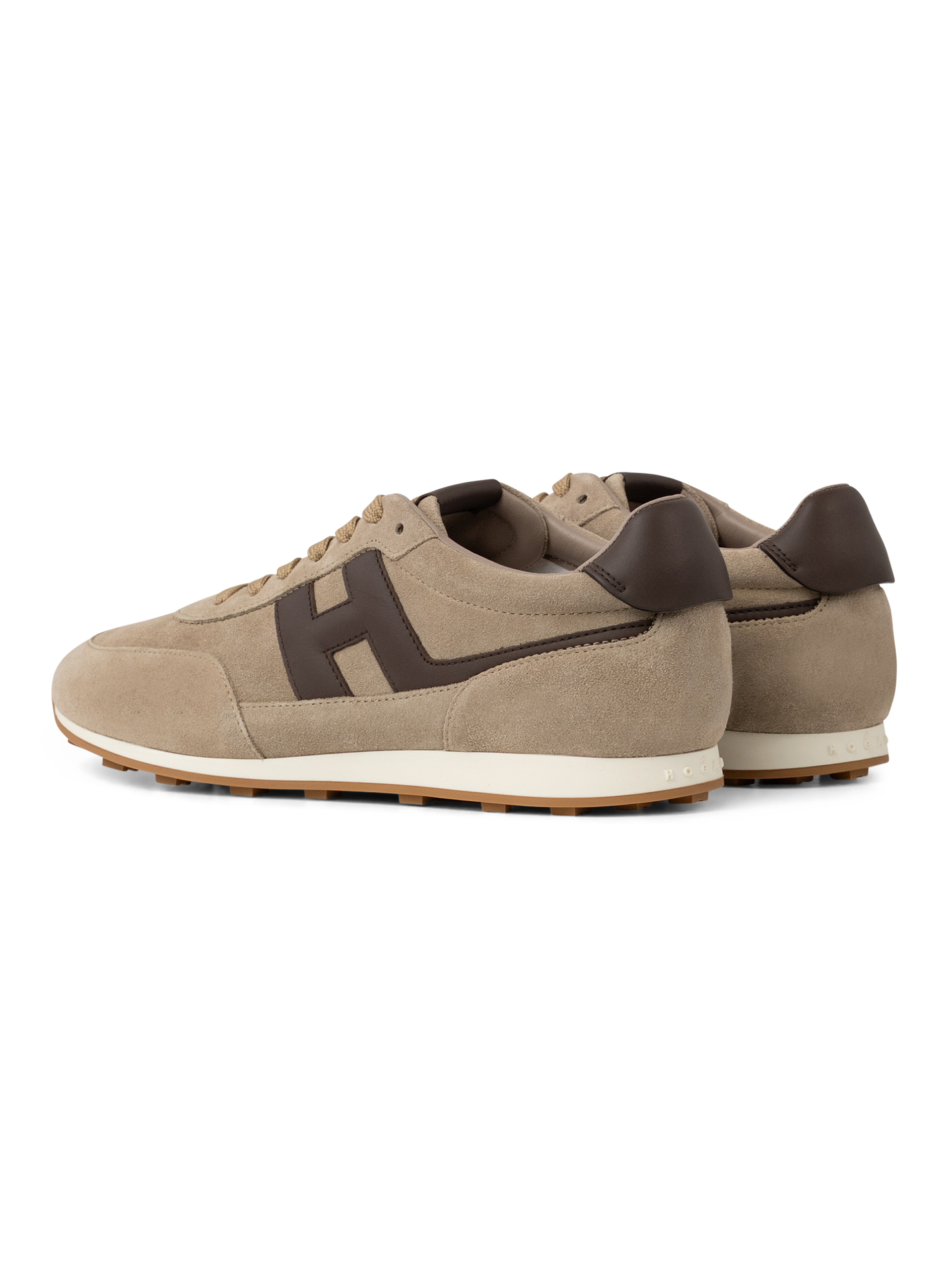H699 Allacciato sneakers van suède | TAUPE