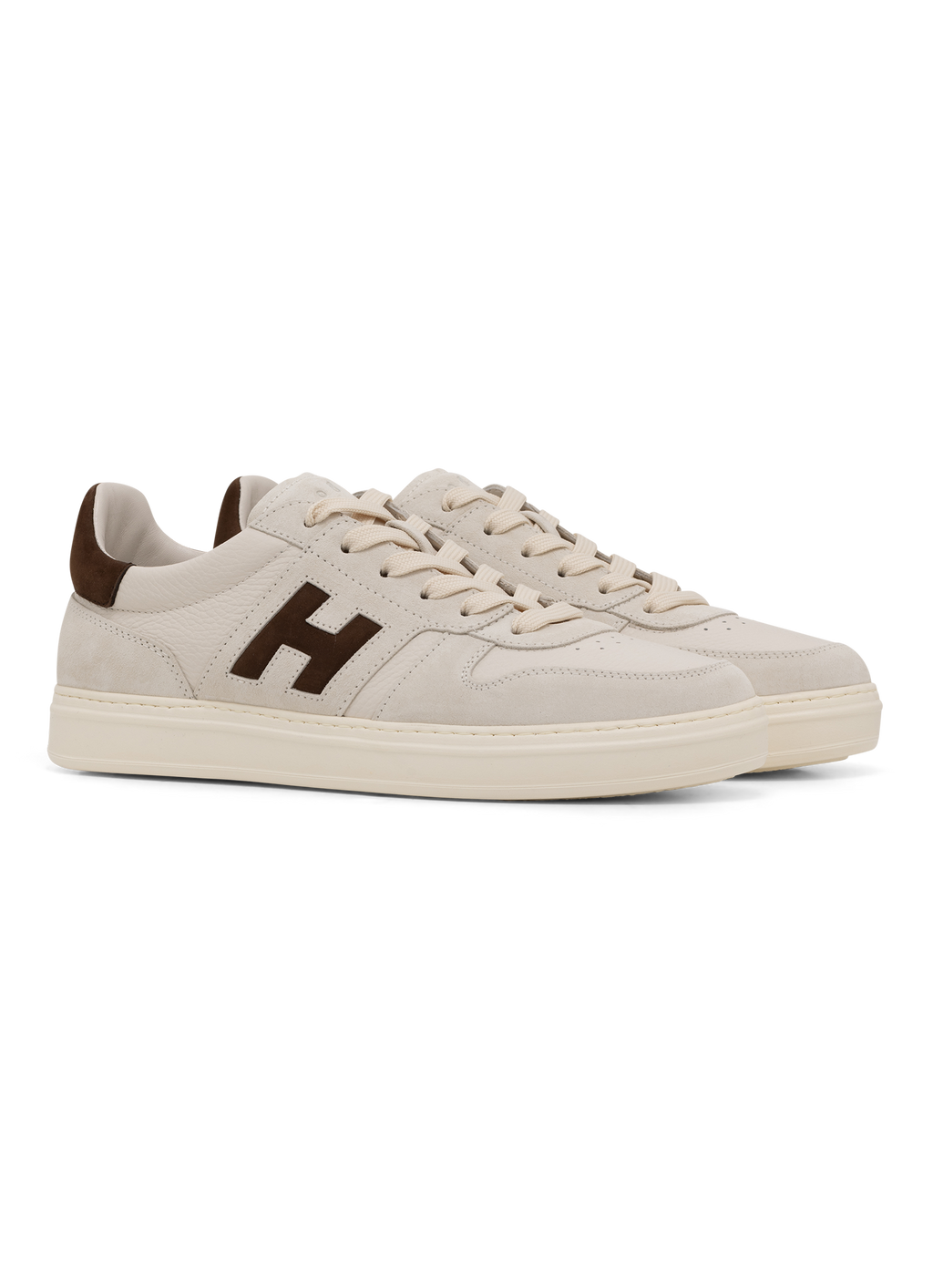 Leren sneakers met suède details | Wit