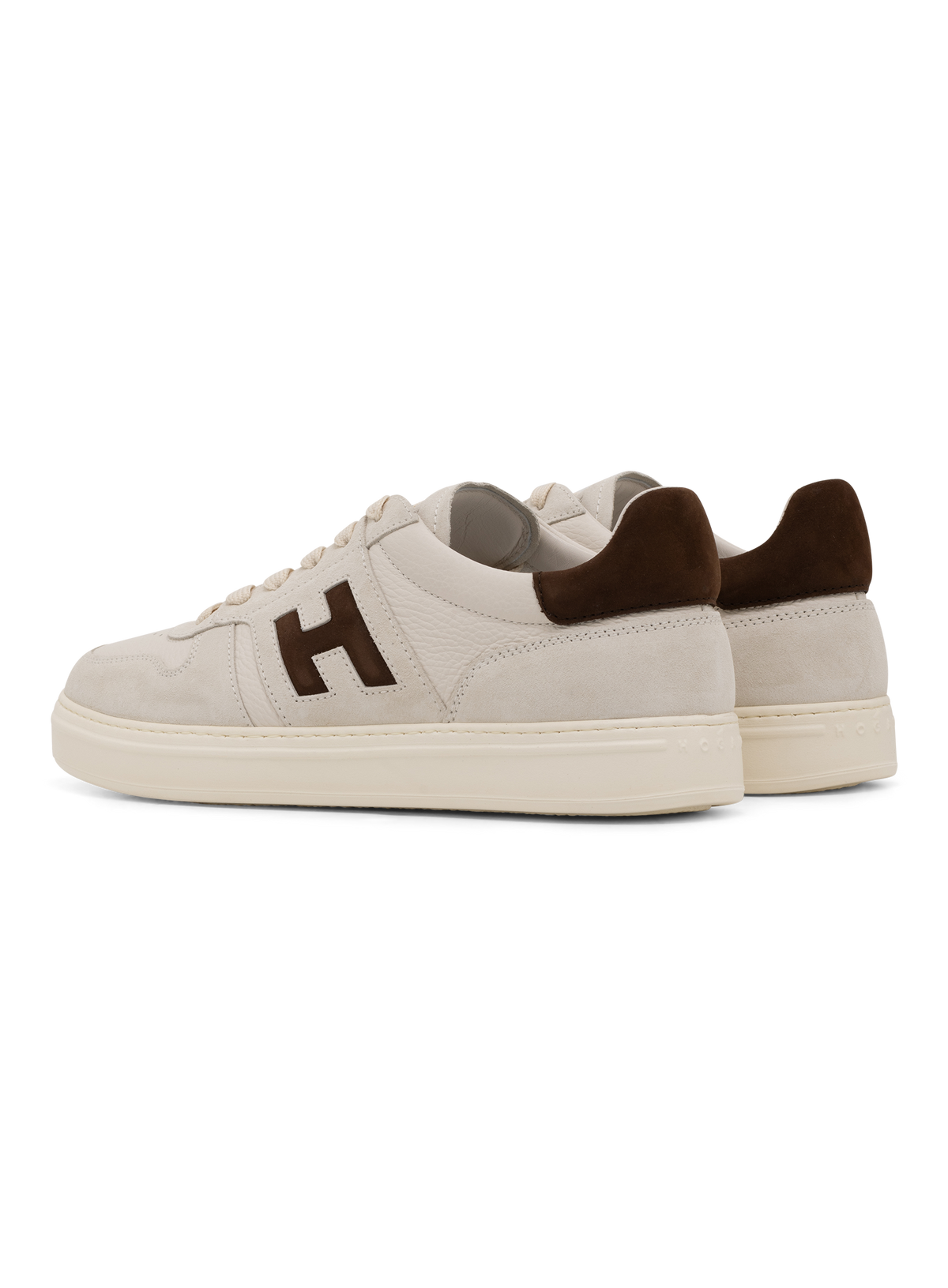 Leren sneakers met suède details | Wit