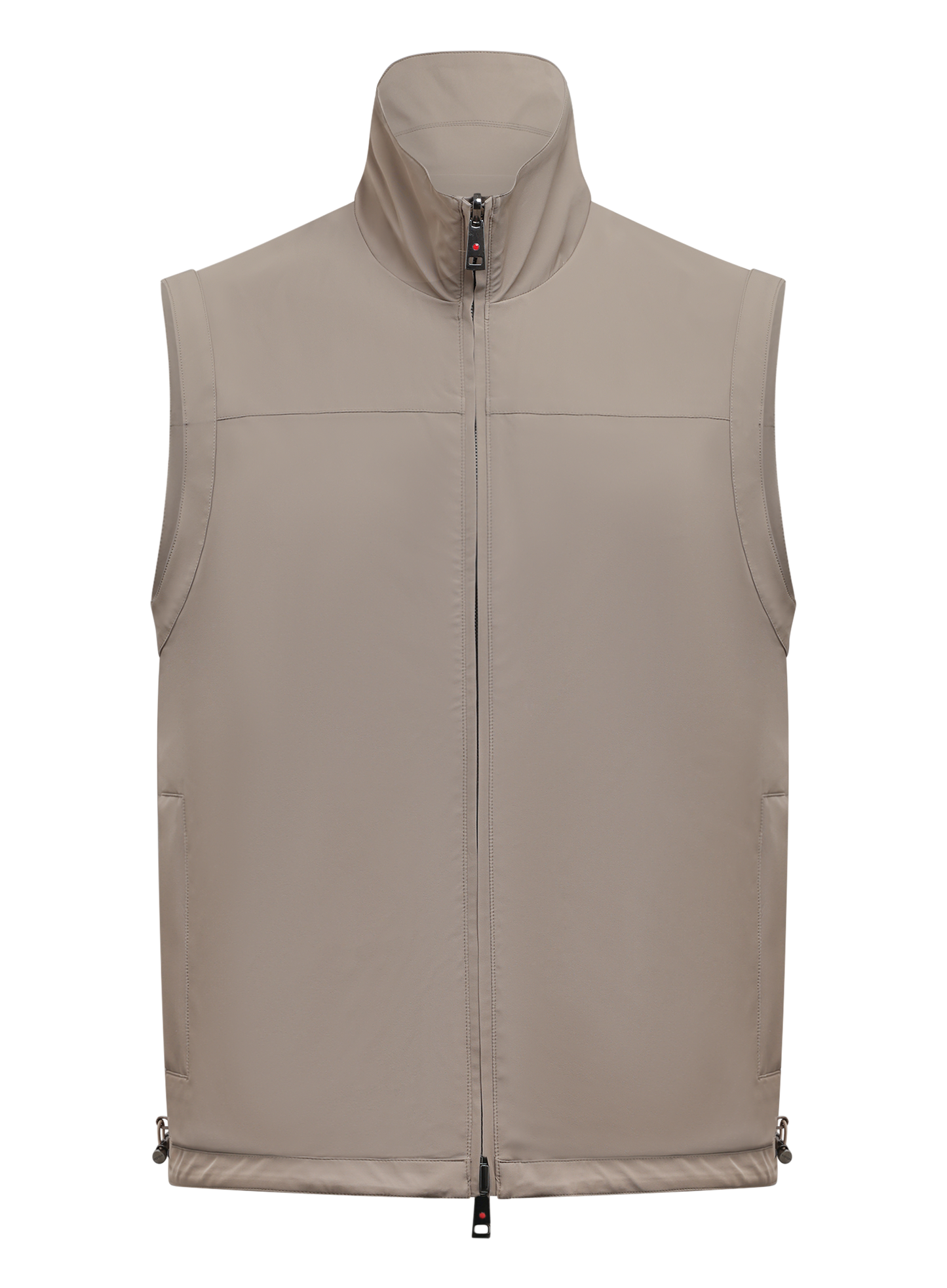 Bodywarmer met opstaande kraag | TAUPE