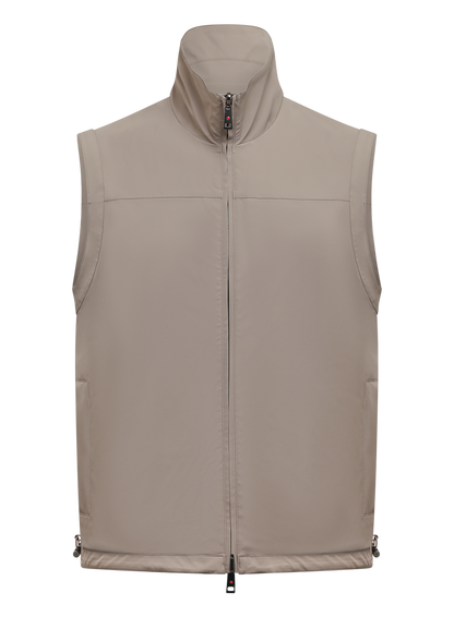 Bodywarmer met opstaande kraag | TAUPE