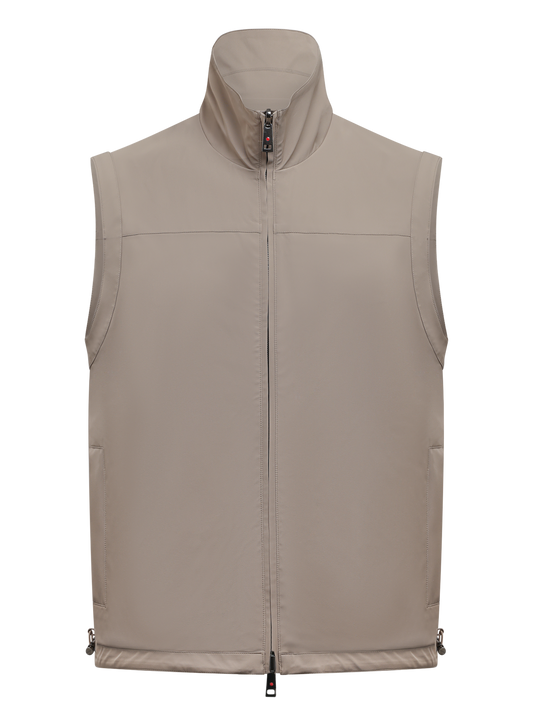 Bodywarmer met opstaande kraag | TAUPE