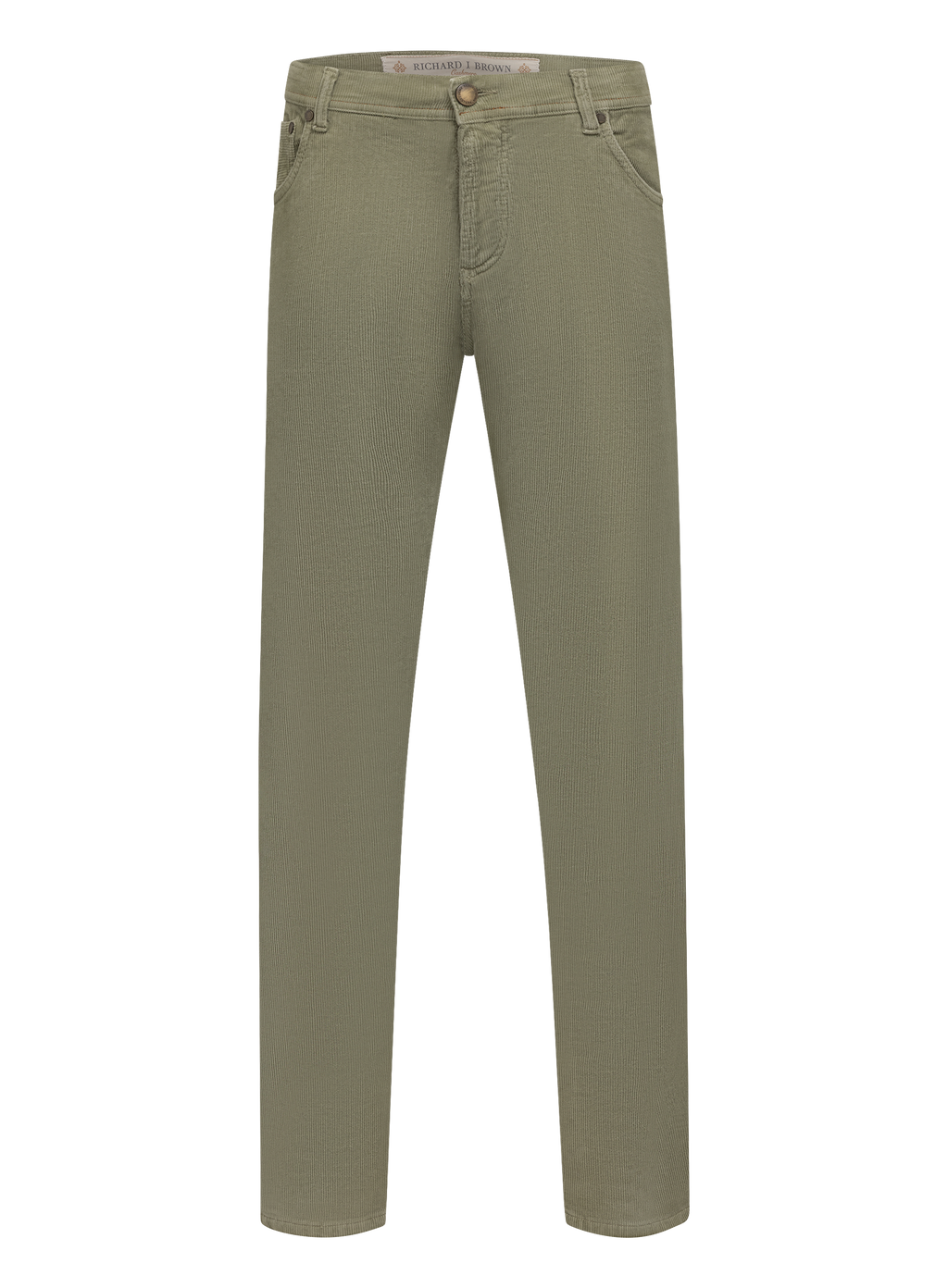 Corduroy jeans in katoen cashmere stretch | Groen