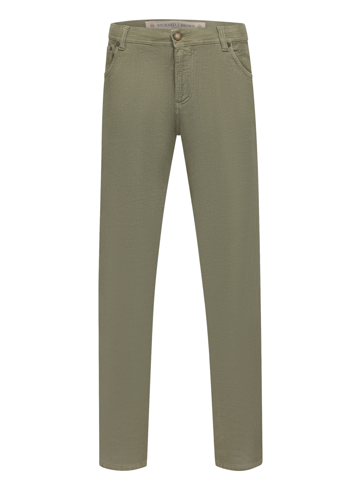 Corduroy jeans in katoen cashmere stretch | Groen