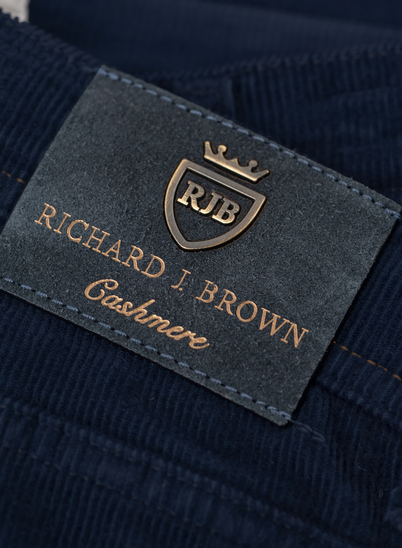 Corduroy Tokyo 5-pocket jeans van katoen en cashmere | FULL_WIDTH | BLUE NAVY