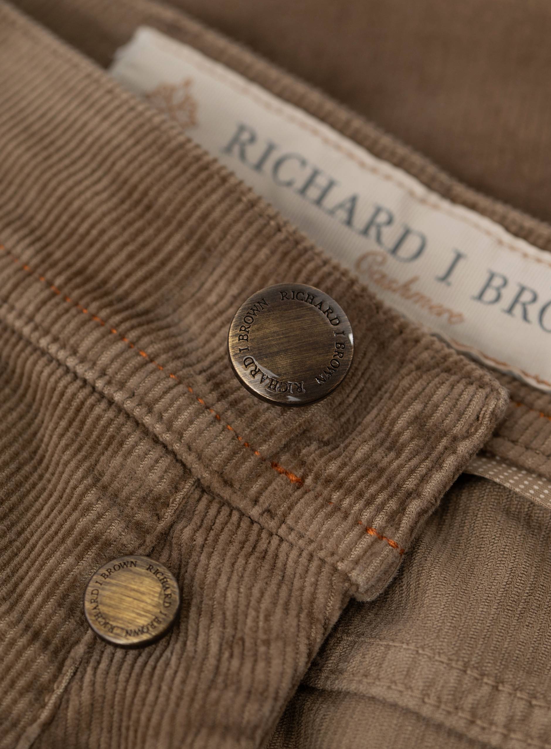 Corduroy Tokyo 5-pocket jeans van katoen en cashmere | FULL_WIDTH | TAUPE