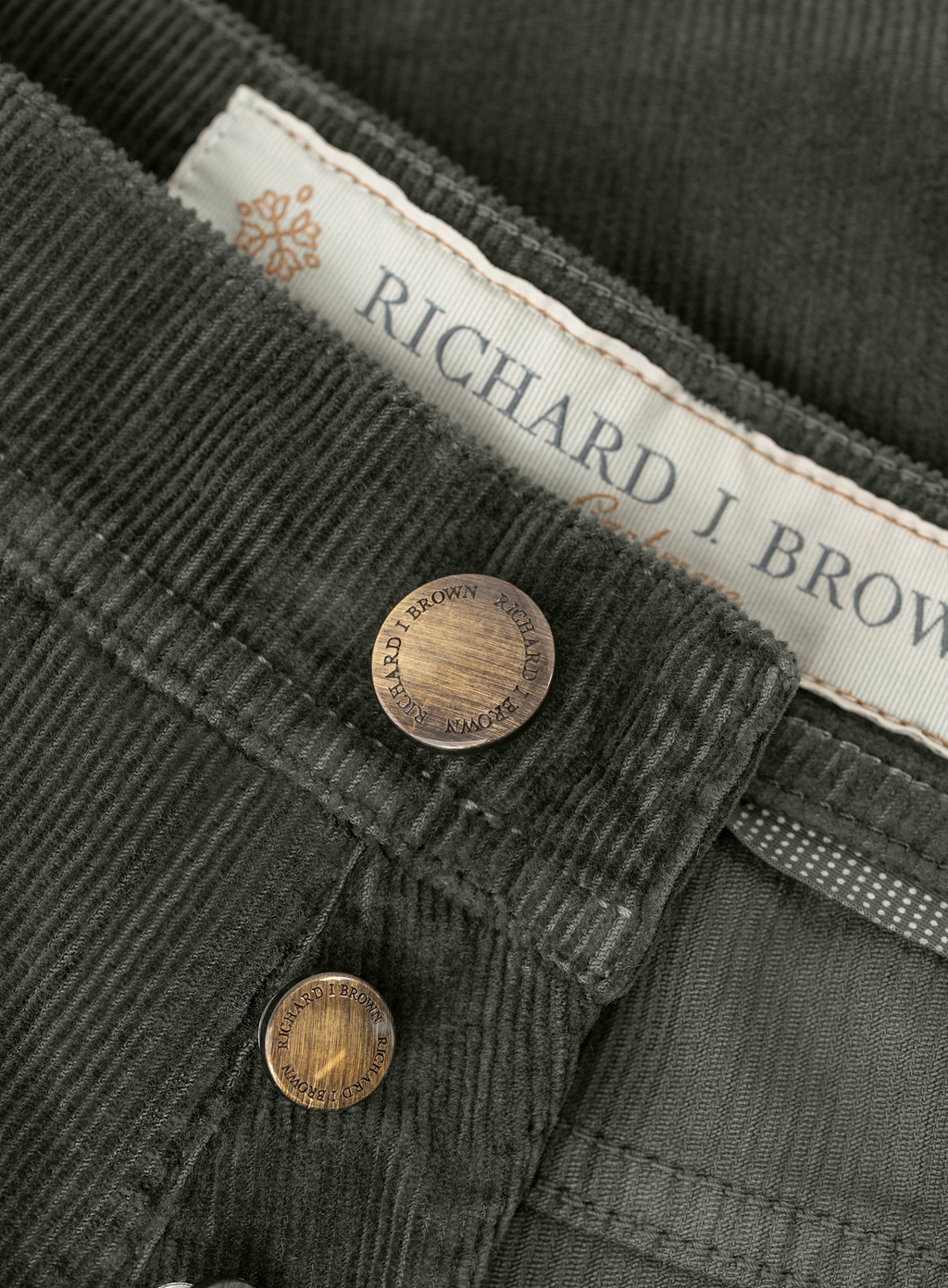 Corduroy Tokyo 5-pocket jeans van katoen en cashmere | FULL_WIDTH | D.Groen