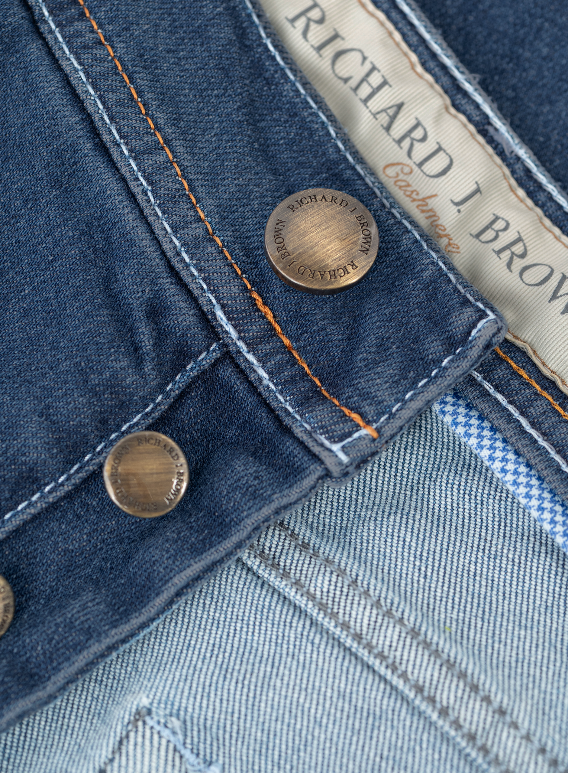 Tokyo 5-pocket jeans van katoen en cashmere | FULL_WIDTH | Blauw