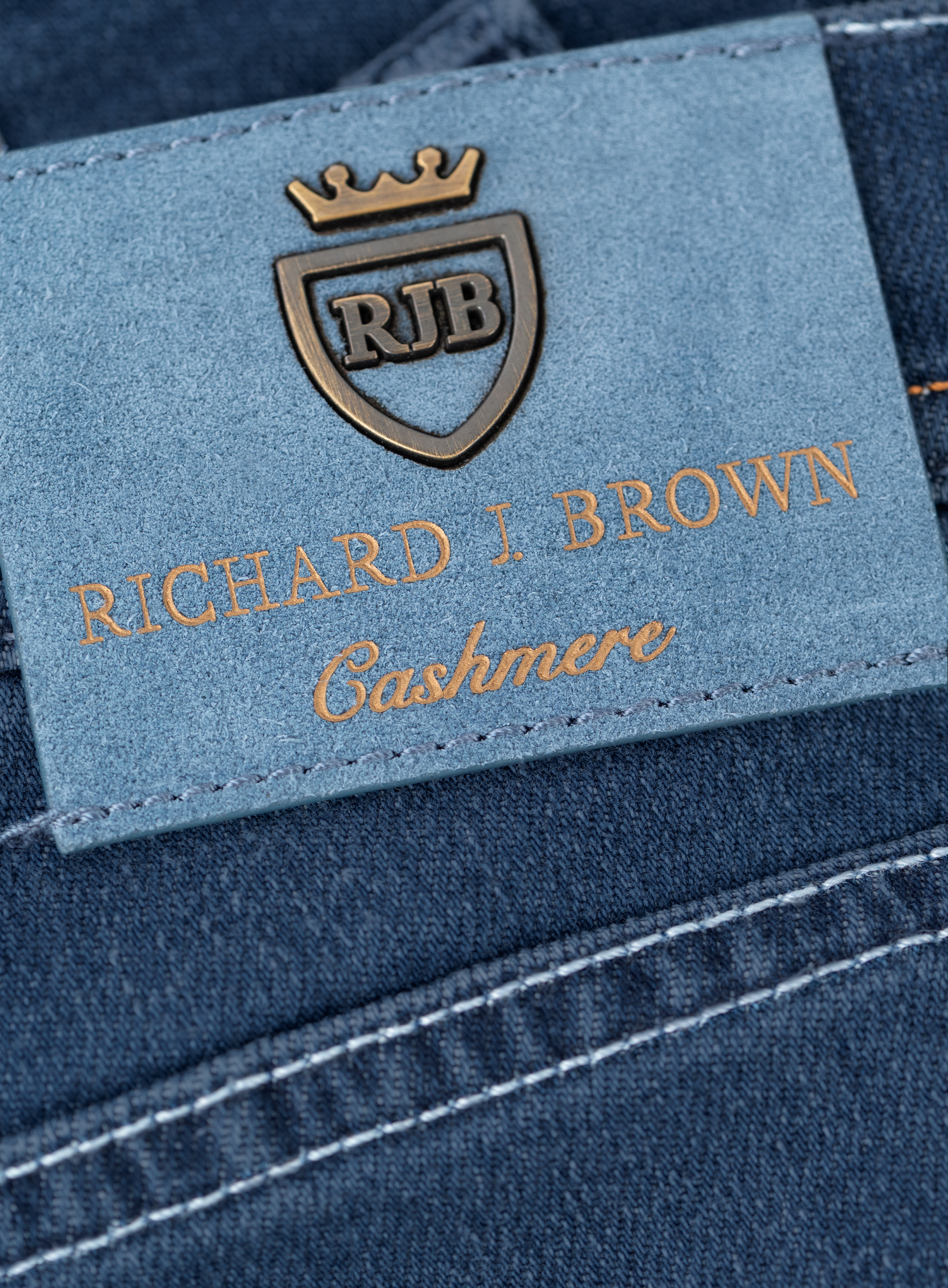 Tokyo 5-pocket jeans van katoen en cashmere | FULL_WIDTH | Blauw