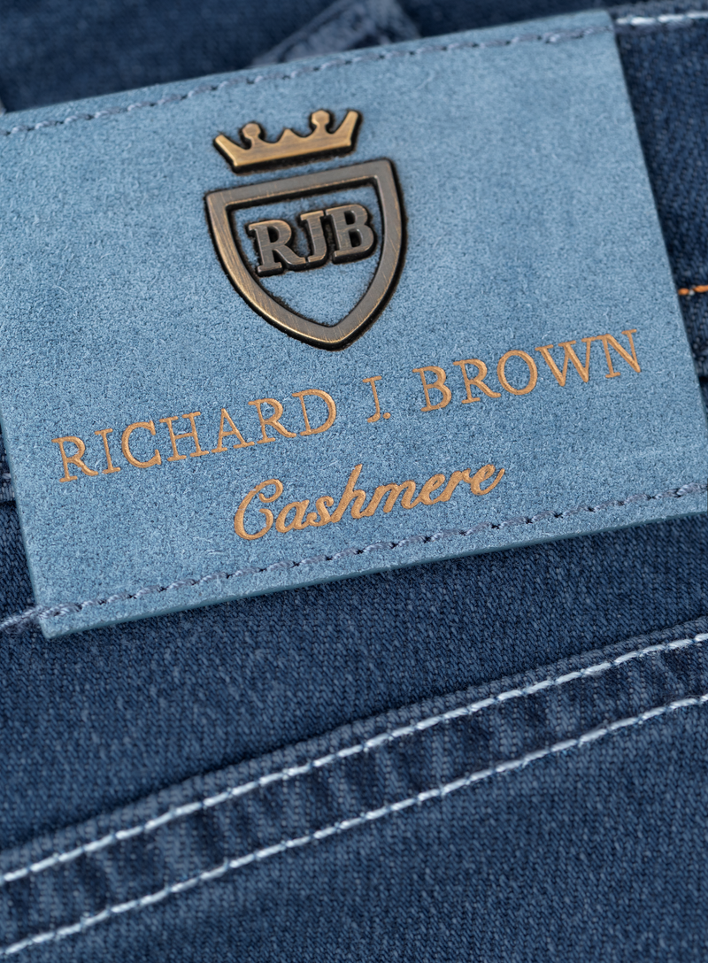 Tokyo 5-pocket jeans van katoen en cashmere | FULL_WIDTH | Blauw