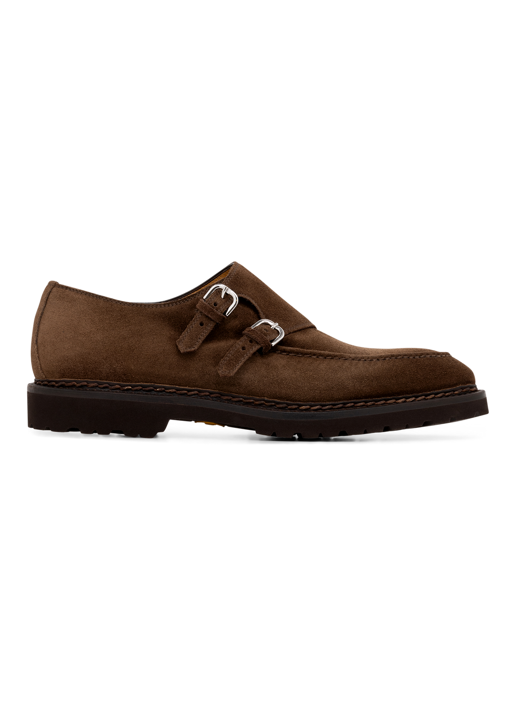 Diamante dubbele gespschoenen van suède | MIDDEN BRUIN