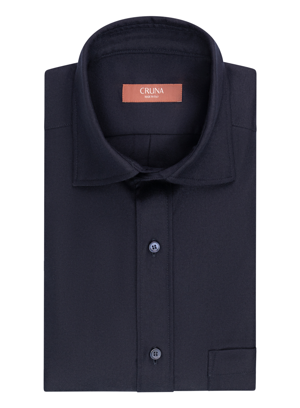 Overhemd in wol stretch | BLUE NAVY