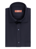 Overhemd in wol stretch | BLUE NAVY