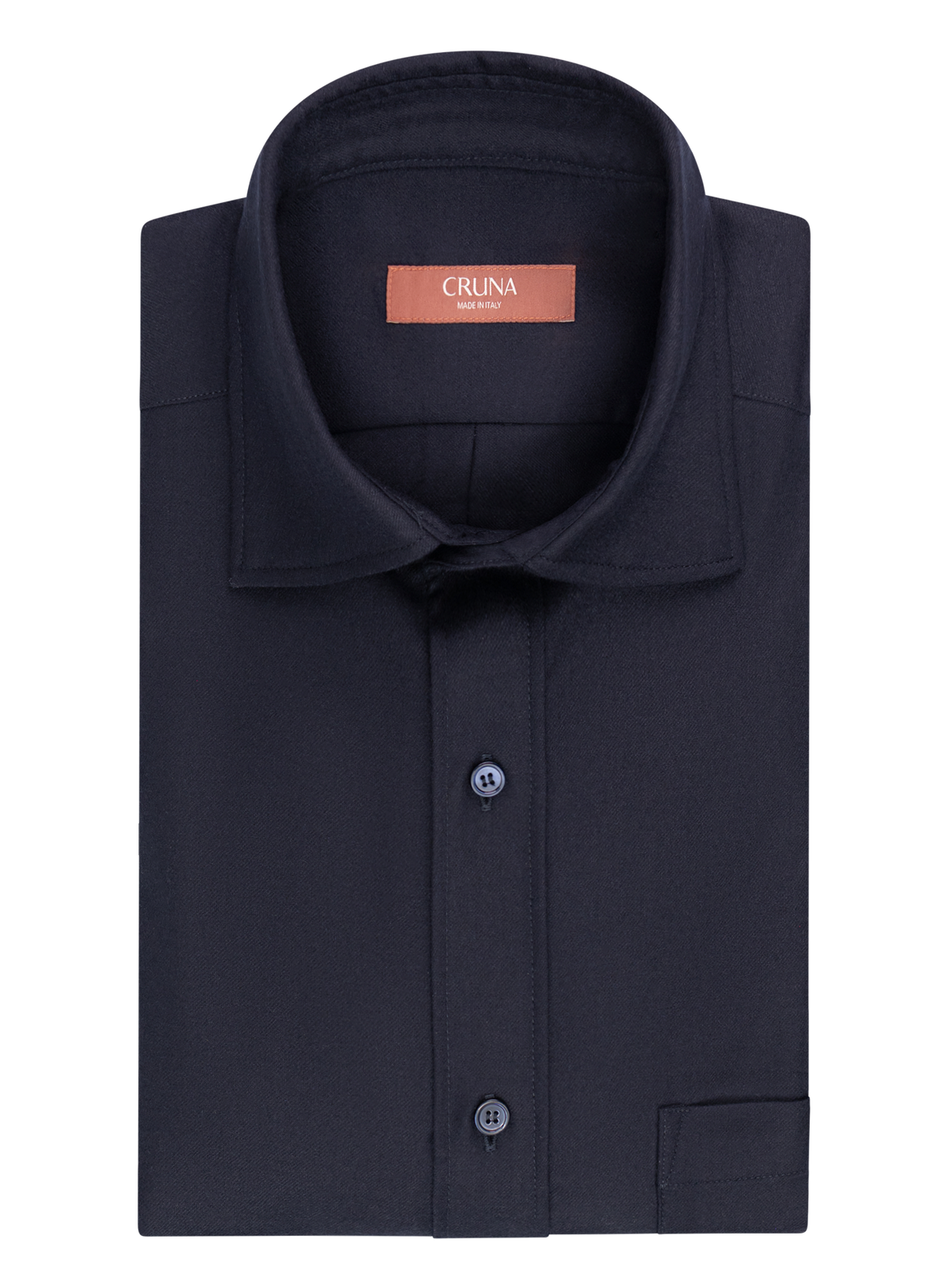 Overhemd in wol stretch | BLUE NAVY