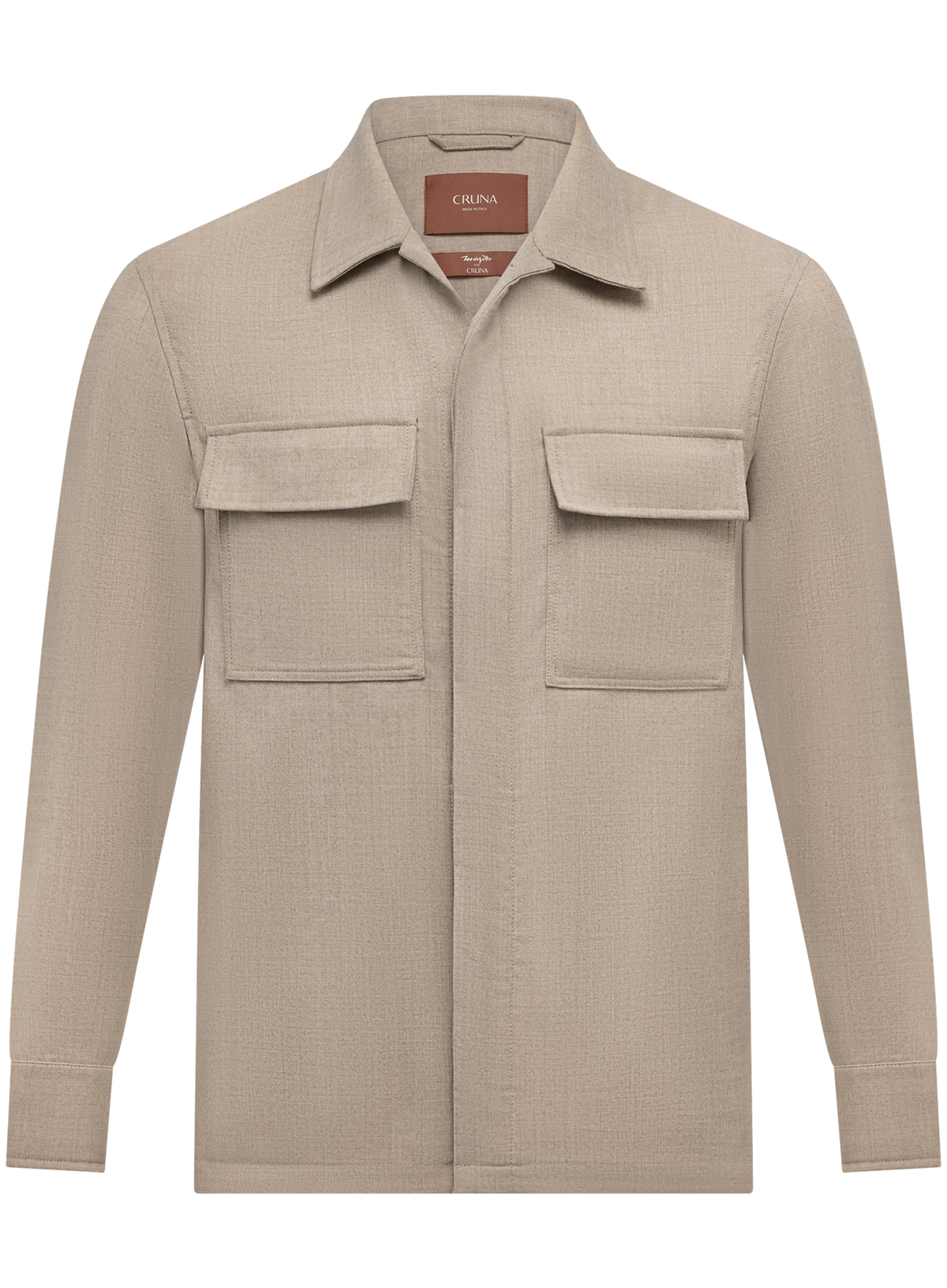 Overshirt in wol | Beige