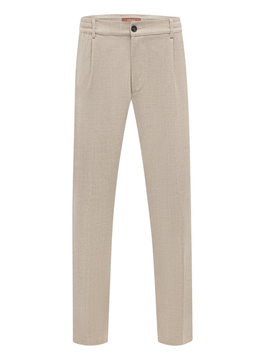 Jog pantalon in wol stretch | Beige