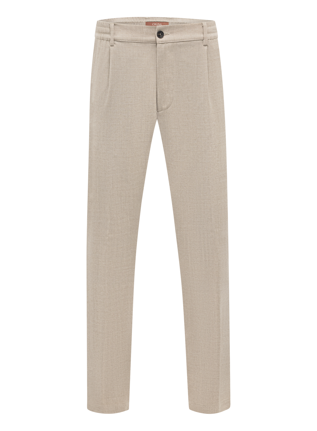 Jog pantalon in wol stretch | Beige