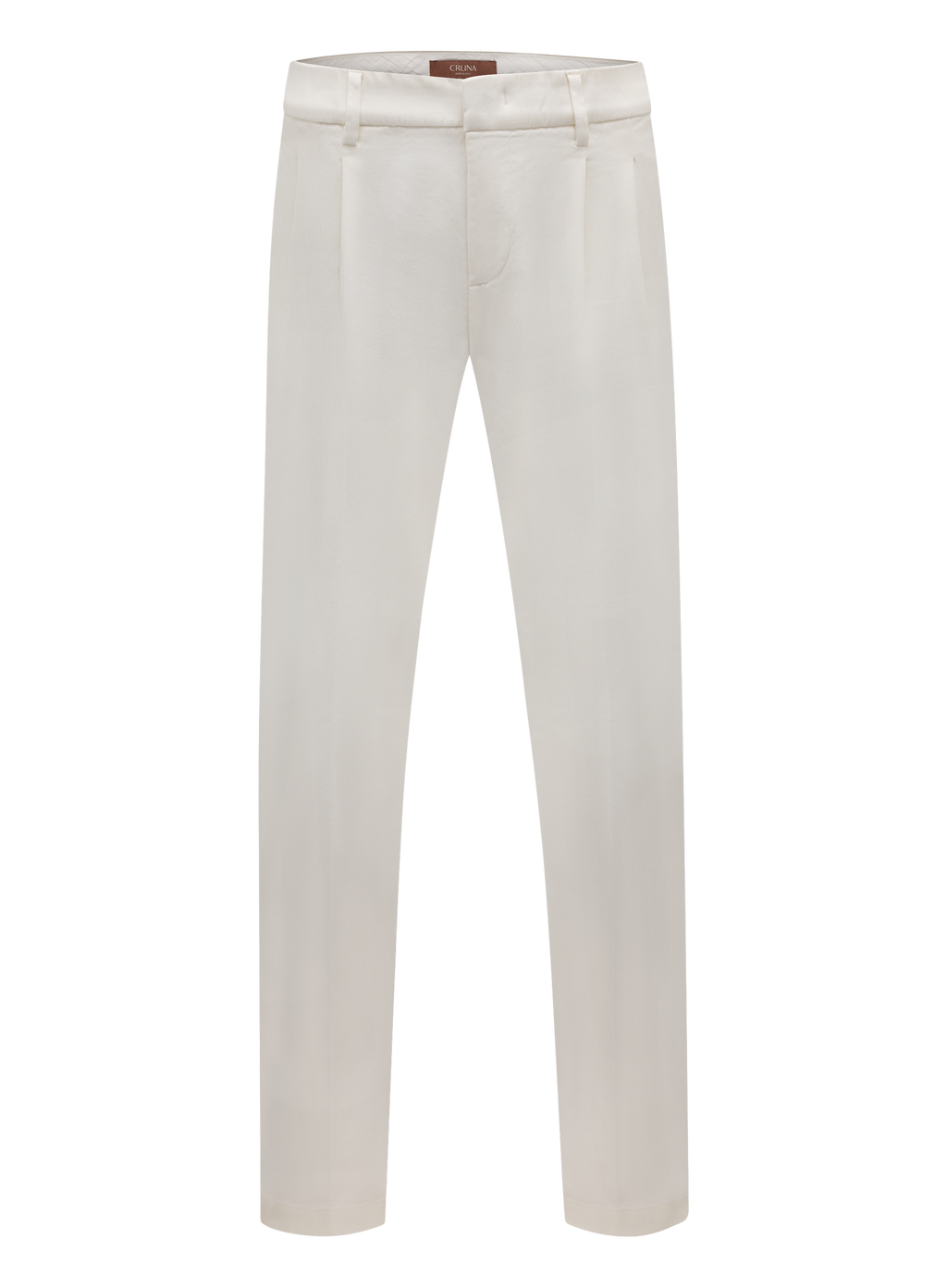 Bandplooi pantalon van katoen | Wit