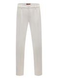 Bandplooi pantalon van katoen | Wit