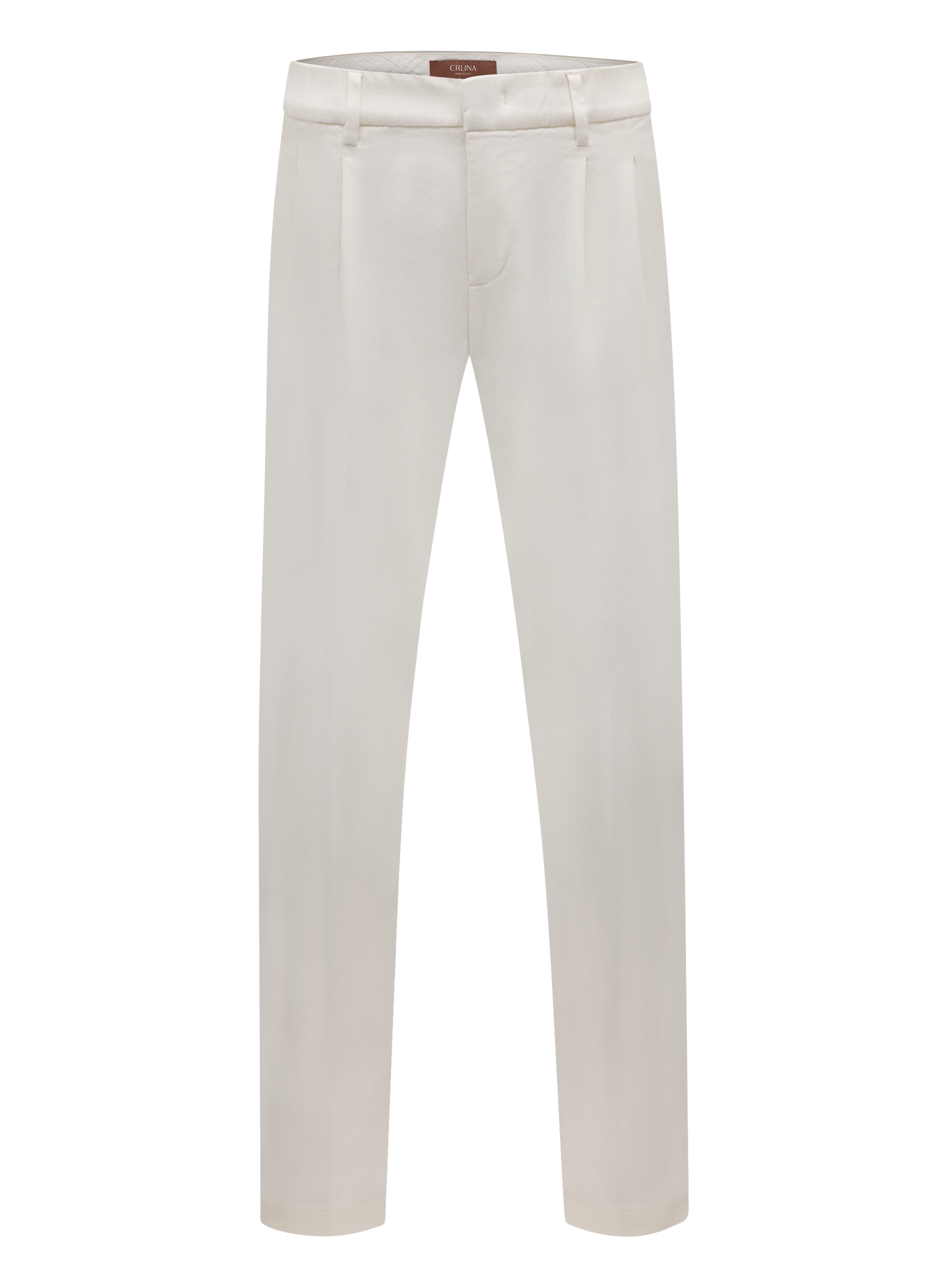 Bandplooi pantalon van katoen | Wit