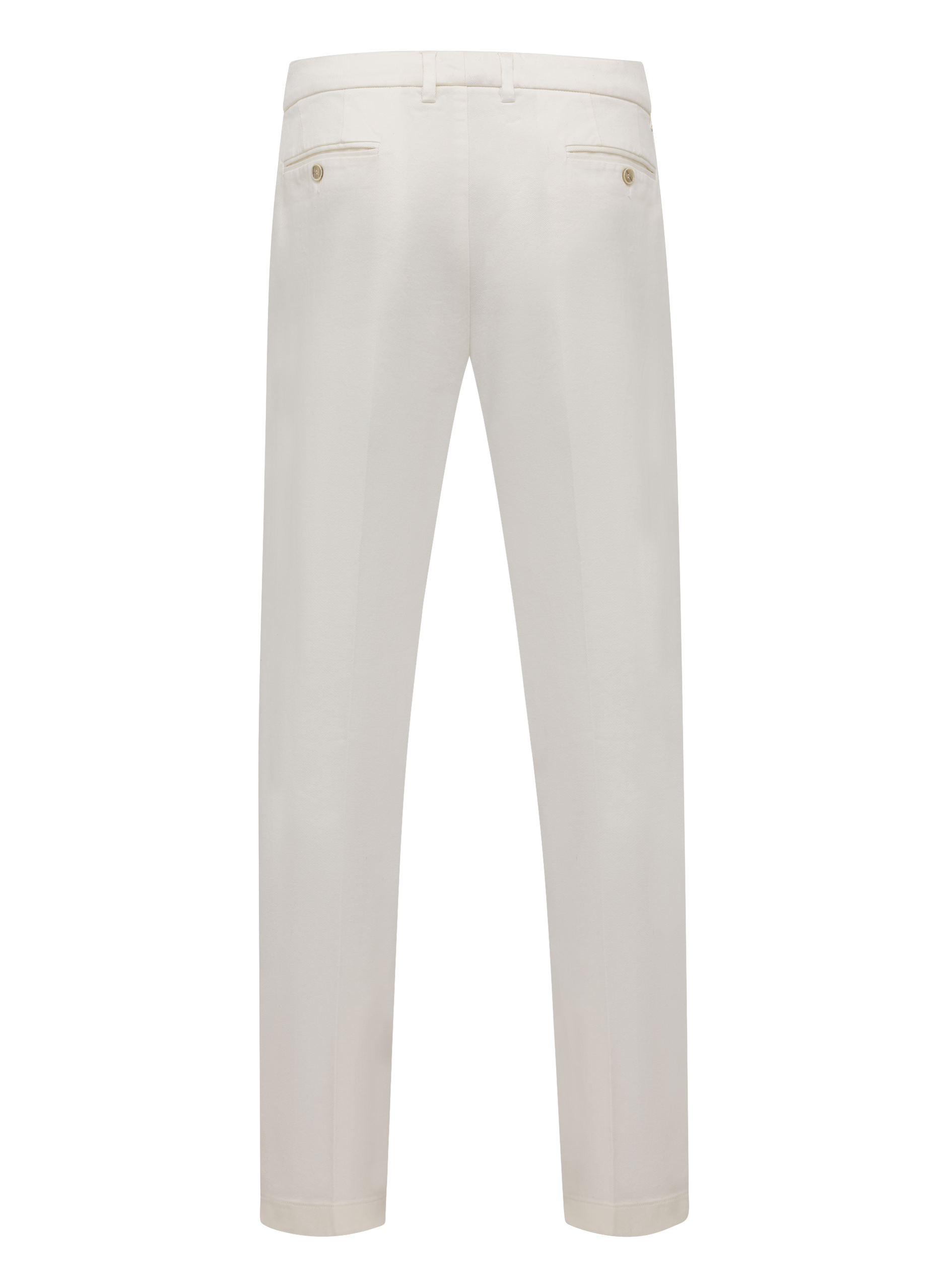 Band plooipantalon van katoen | Wit