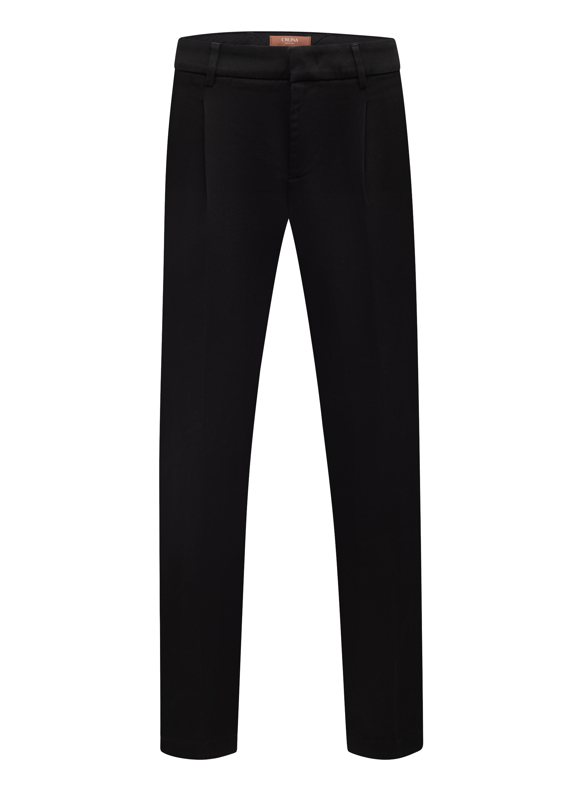 Bandplooi pantalon van katoen | Zwart