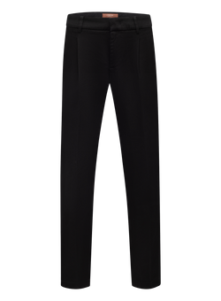Bandplooi pantalon van katoen | Zwart