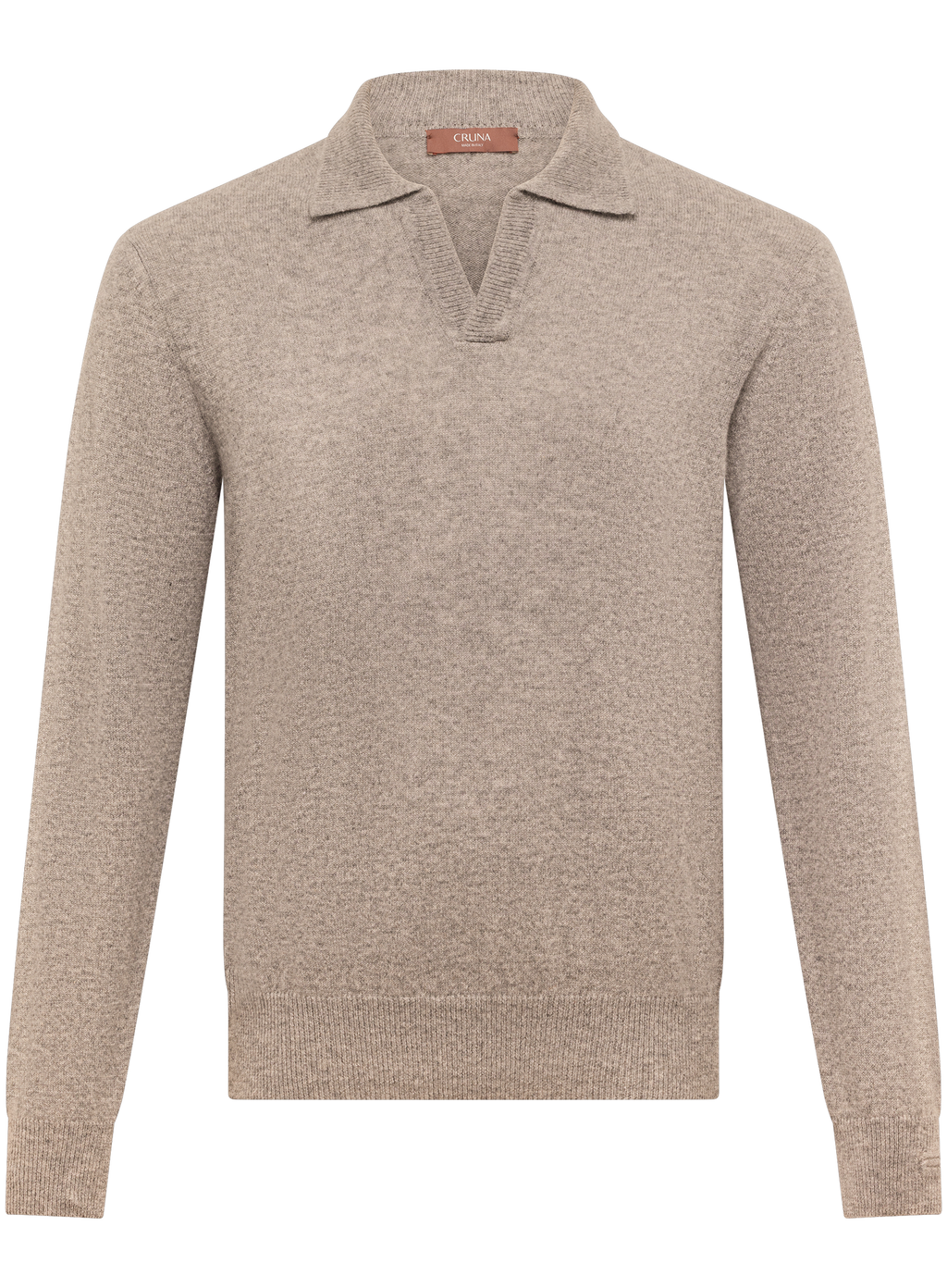 Buttonless polo in cashmere  | Beige