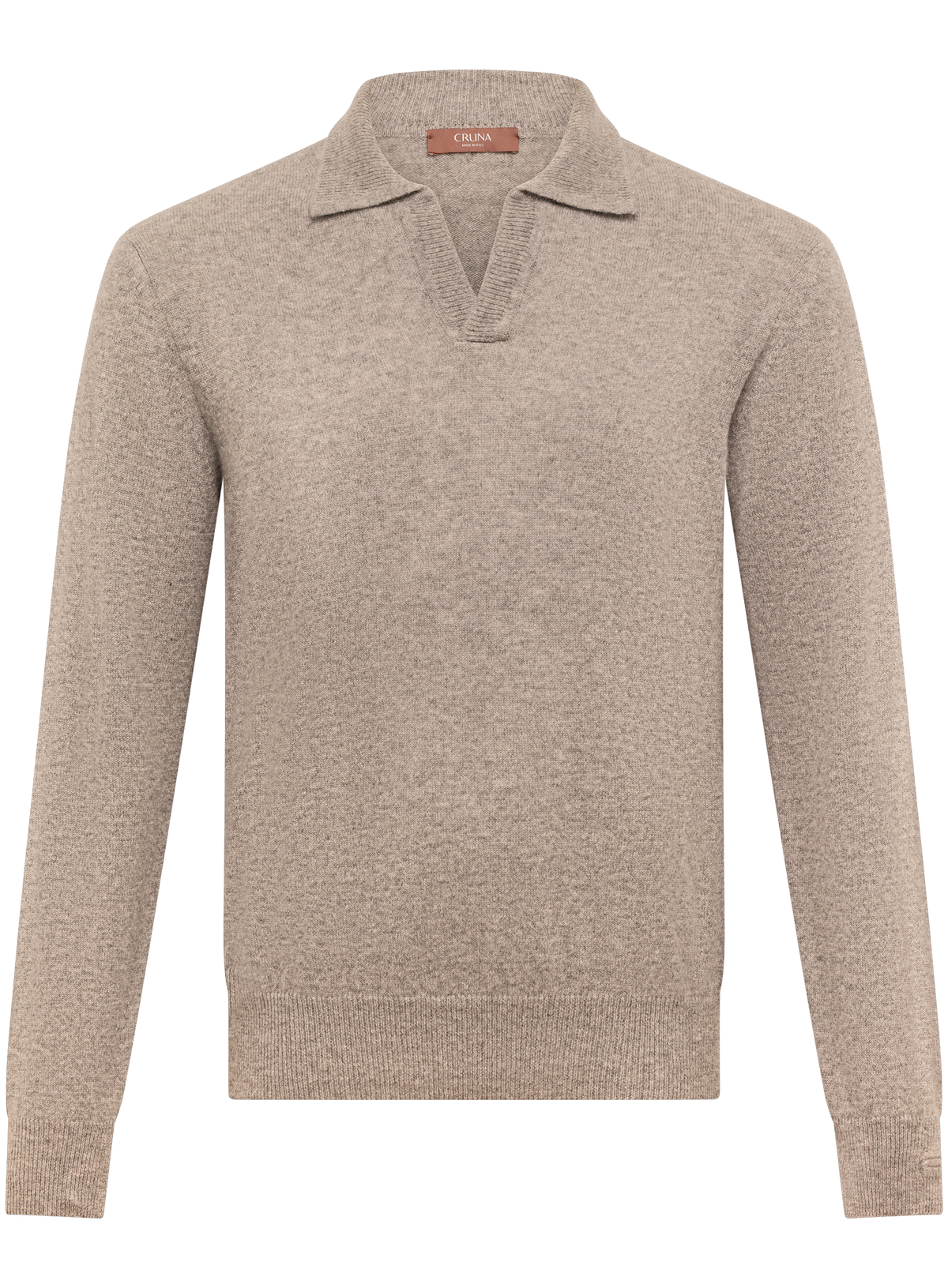 Buttonless polo in cashmere  | Beige
