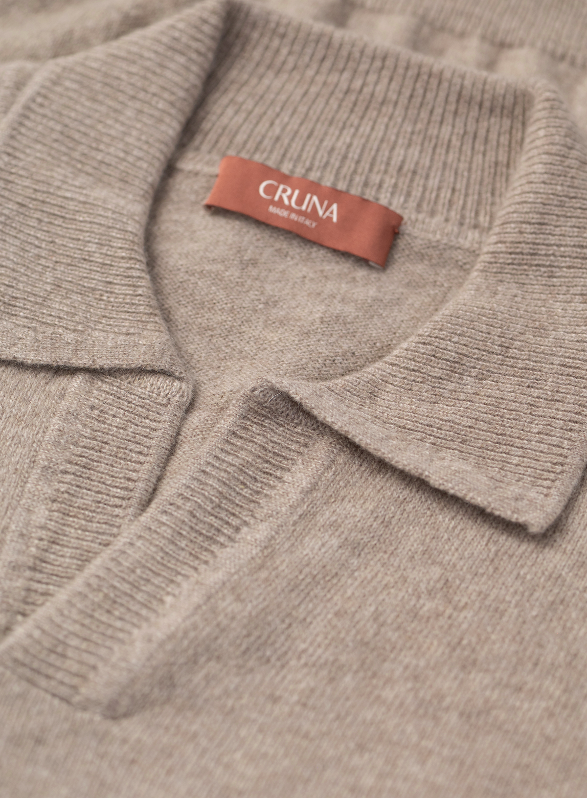 Buttonless polo in cashmere  | FULL_WIDTH | Beige