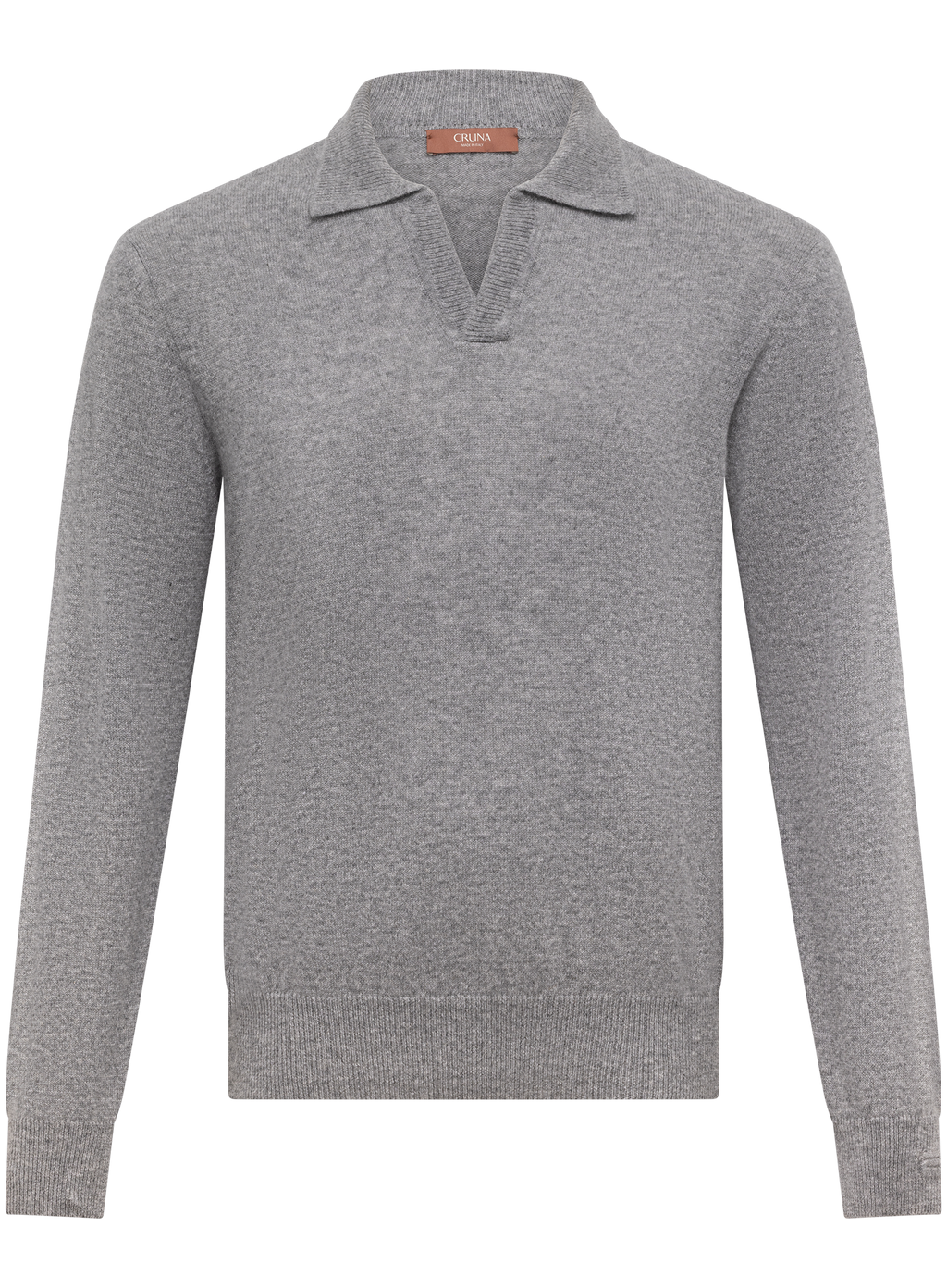 Buttonless polo in cashmere  | Grijs