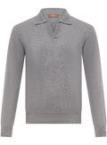Buttonless polo in cashmere  | Grijs