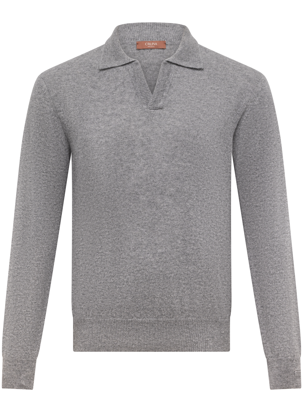 Buttonless polo in cashmere  | Grijs