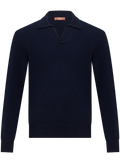 Buttonless polo in cashmere  | BLUE NAVY