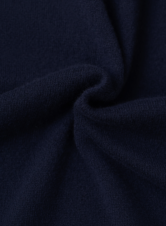 Buttonless cashmere polo shirt