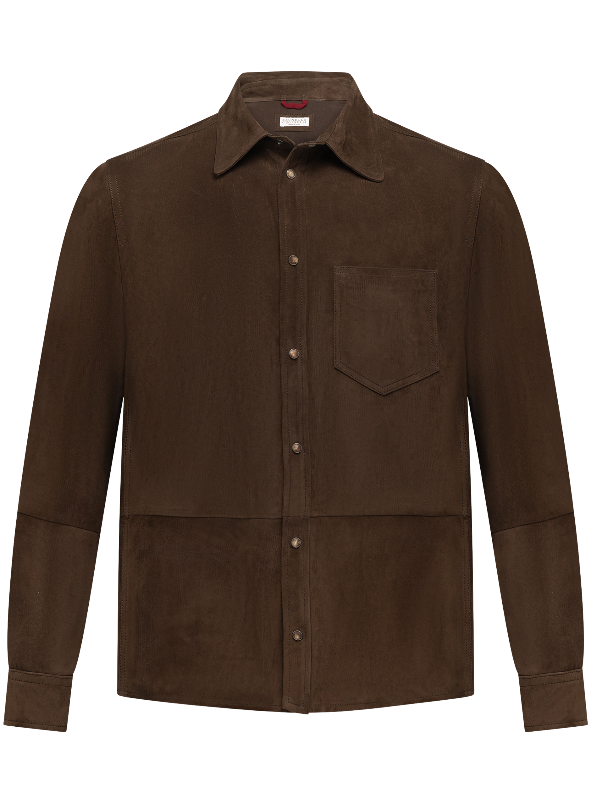 Suède overshirt met utility-details | D.Bruin