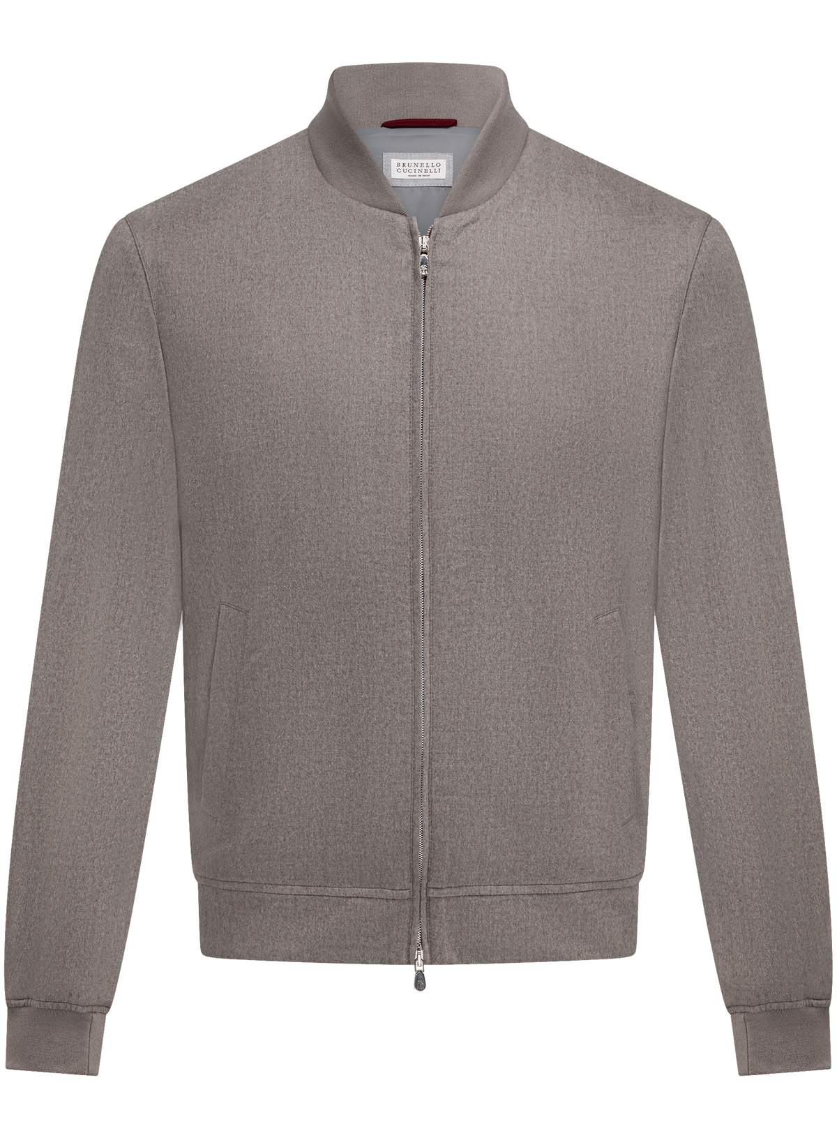 Bomberjack van lichte cashmere flanel | TAUPE