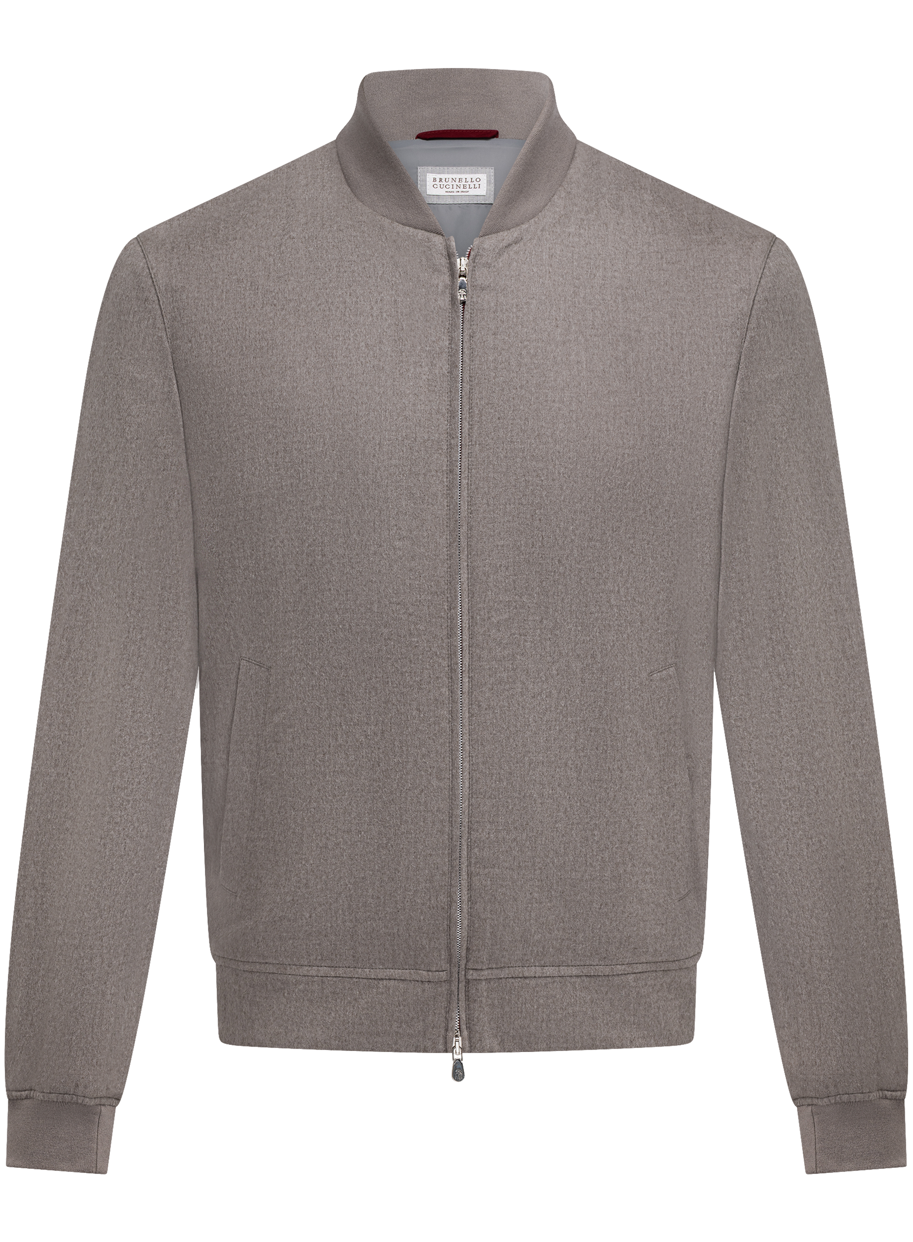 Bomberjack van lichte cashmere flanel | TAUPE