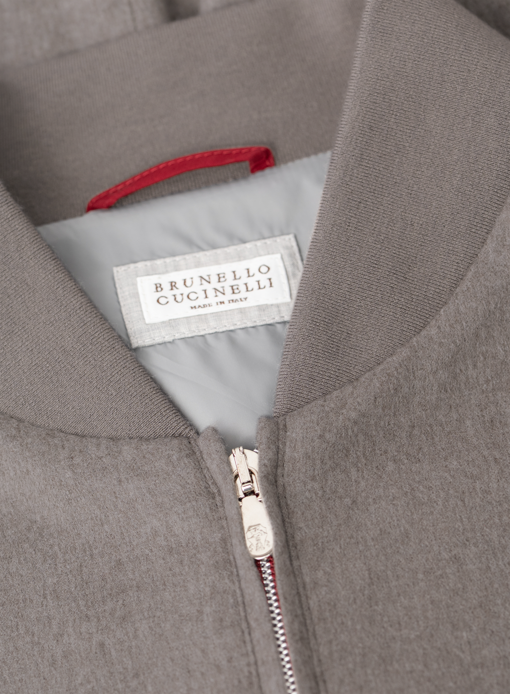 Bomberjack van lichte cashmere flanel | FULL_WIDTH | TAUPE
