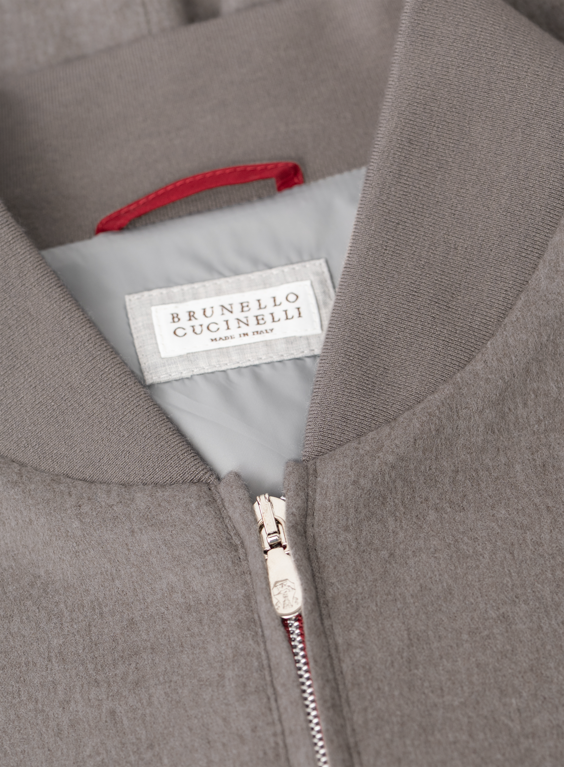 Bomberjack van lichte cashmere flanel | FULL_WIDTH | TAUPE