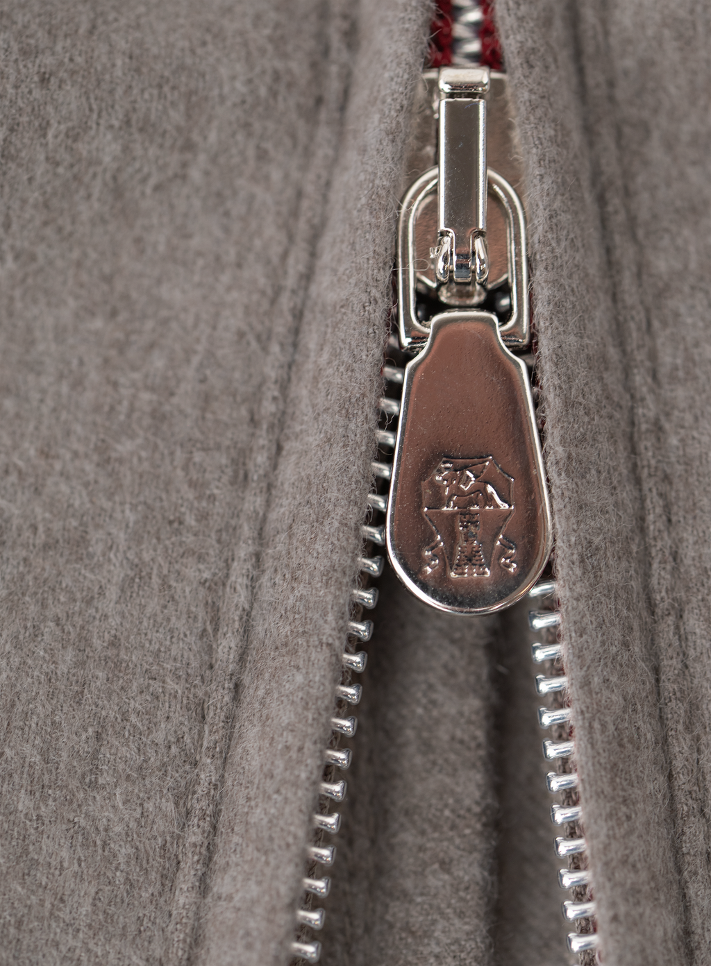 Bomberjack van lichte cashmere flanel | FULL_WIDTH | TAUPE