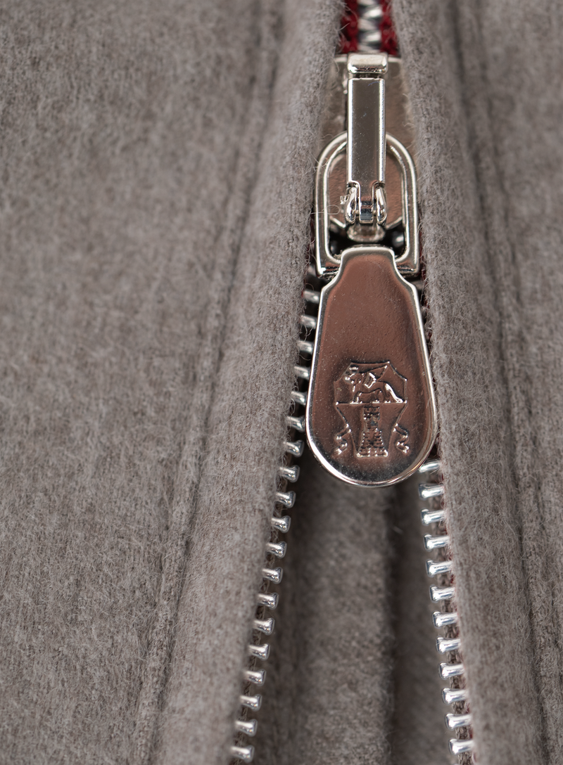 Bomberjack van lichte cashmere flanel | FULL_WIDTH | TAUPE