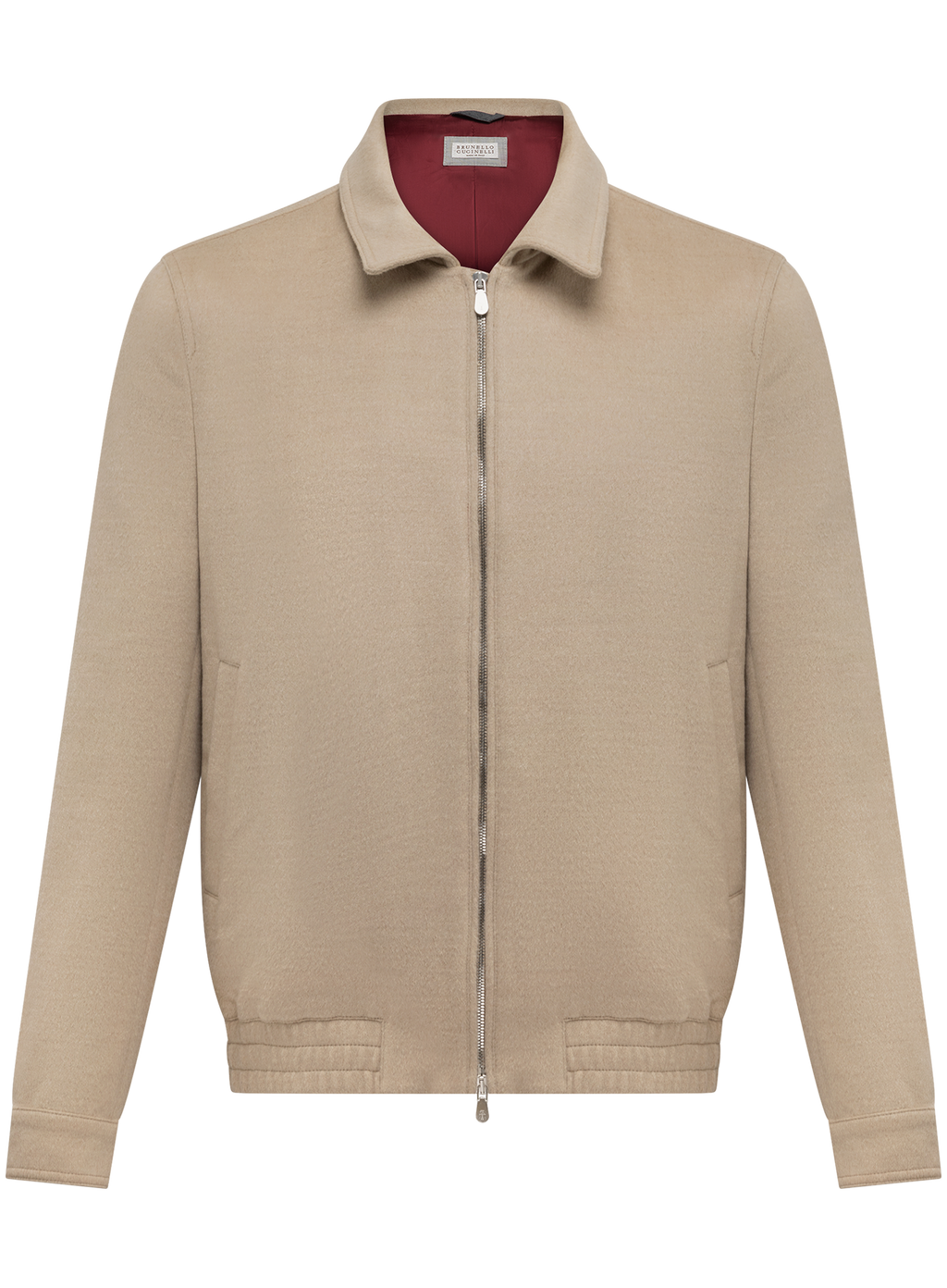 Bomberjack van scheerwol met ritssluiting | Beige