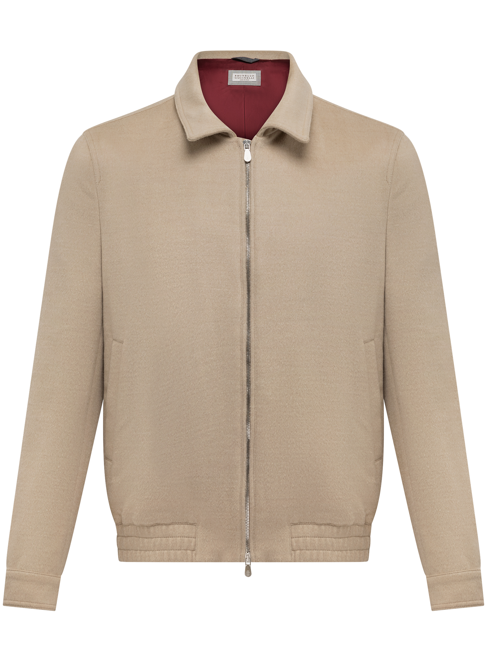 Bomberjack van scheerwol met ritssluiting | Beige