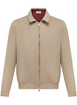 Bomberjack van scheerwol met ritssluiting | Beige